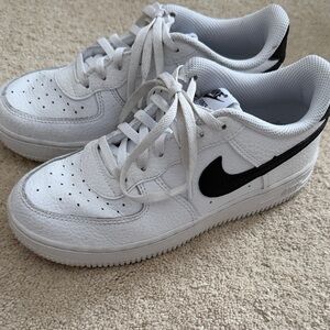 Nike Air Force 1 White and Black Sneakers
